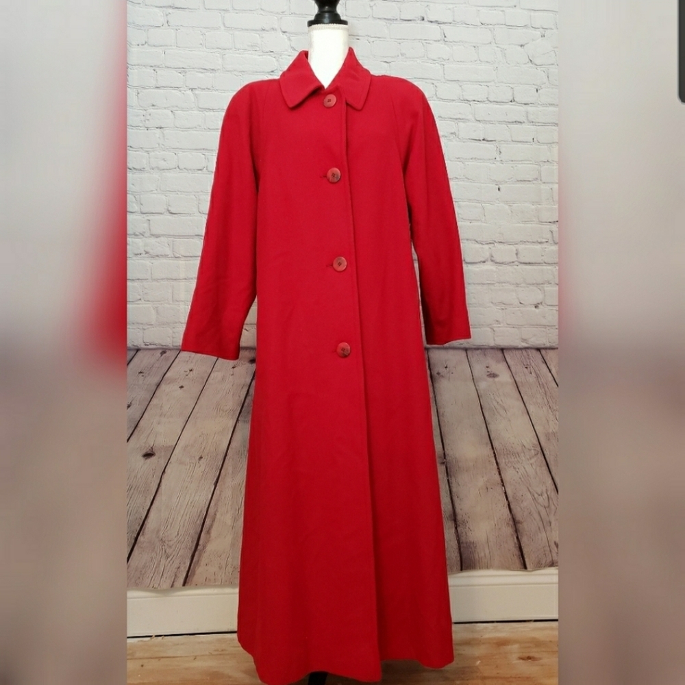 Vintage 1970s Cherry Red Wool blend coat 12
